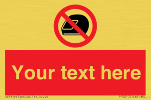 Custom No Motorcycle Helmets Sign